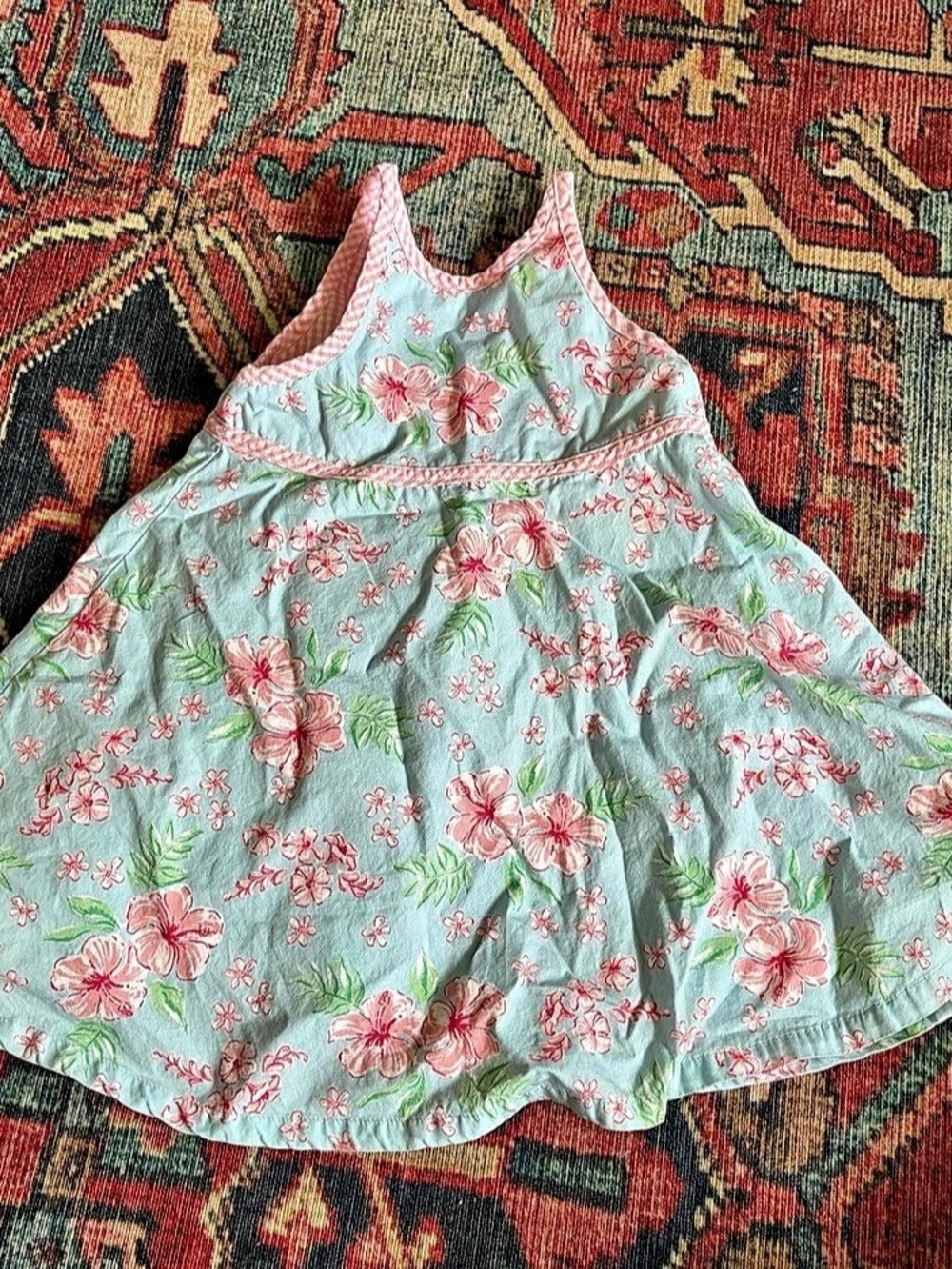 Floral Sundress in Blue & Pink